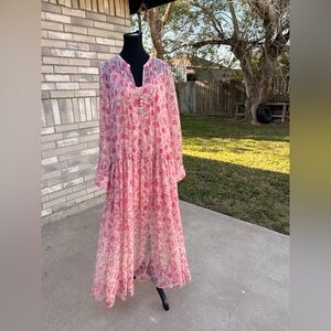 Free People See It Through Floral Maxi Dress